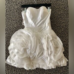 Milano White Dress with Rosette Skirt
